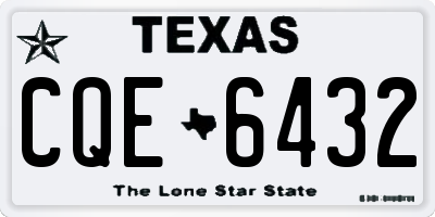 TX license plate CQE6432