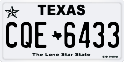 TX license plate CQE6433