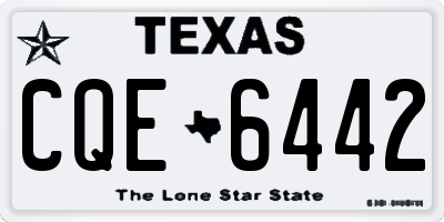 TX license plate CQE6442