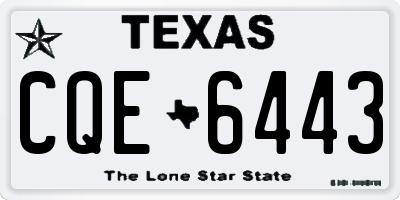 TX license plate CQE6443
