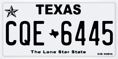 TX license plate CQE6445