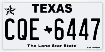 TX license plate CQE6447