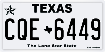 TX license plate CQE6449