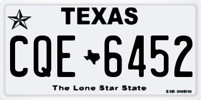 TX license plate CQE6452