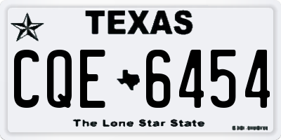 TX license plate CQE6454