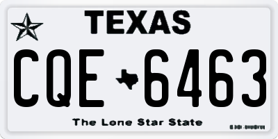 TX license plate CQE6463