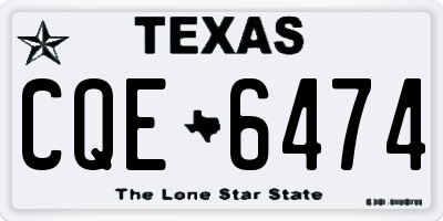 TX license plate CQE6474