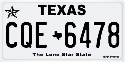 TX license plate CQE6478