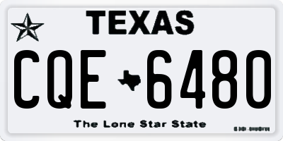 TX license plate CQE6480
