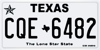 TX license plate CQE6482