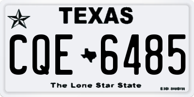 TX license plate CQE6485