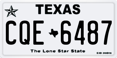 TX license plate CQE6487