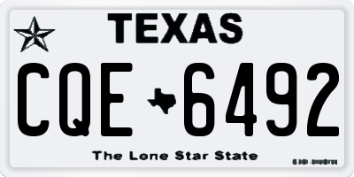 TX license plate CQE6492