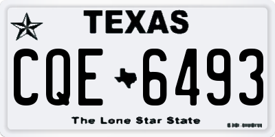 TX license plate CQE6493