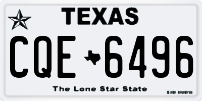 TX license plate CQE6496