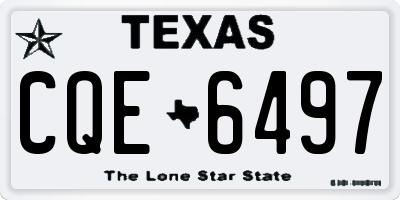 TX license plate CQE6497