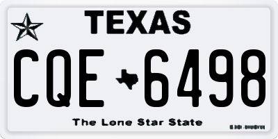 TX license plate CQE6498