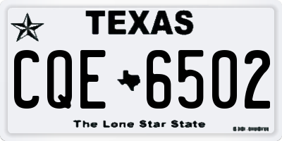 TX license plate CQE6502