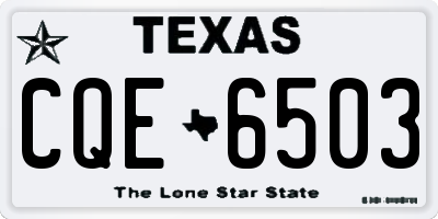 TX license plate CQE6503