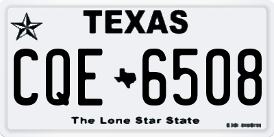 TX license plate CQE6508