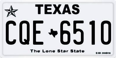 TX license plate CQE6510