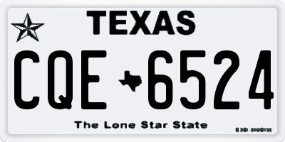 TX license plate CQE6524