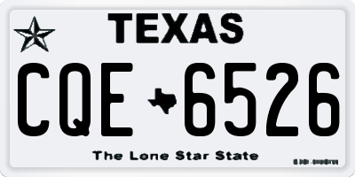 TX license plate CQE6526