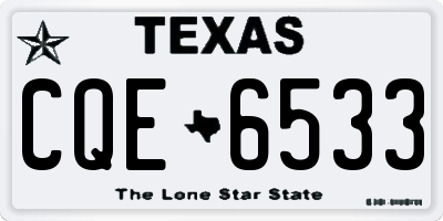 TX license plate CQE6533