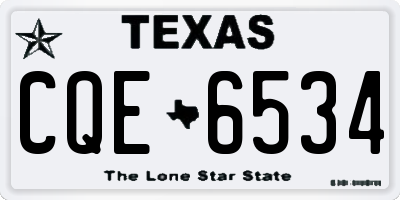 TX license plate CQE6534