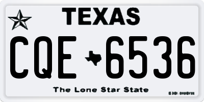 TX license plate CQE6536