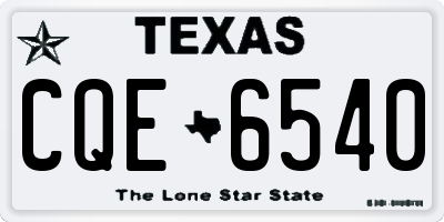 TX license plate CQE6540