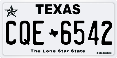 TX license plate CQE6542