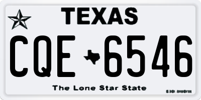 TX license plate CQE6546