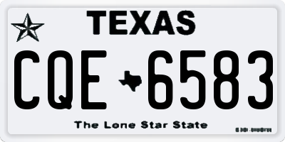 TX license plate CQE6583
