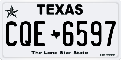 TX license plate CQE6597