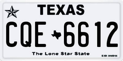 TX license plate CQE6612