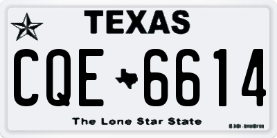 TX license plate CQE6614