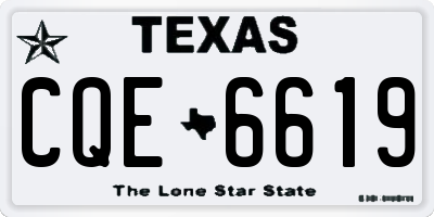 TX license plate CQE6619