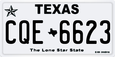 TX license plate CQE6623