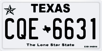 TX license plate CQE6631