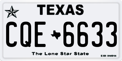 TX license plate CQE6633