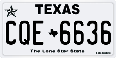 TX license plate CQE6636