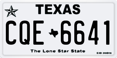 TX license plate CQE6641