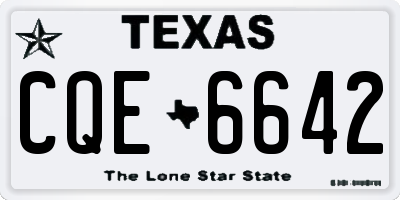 TX license plate CQE6642