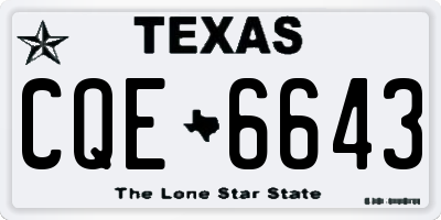 TX license plate CQE6643
