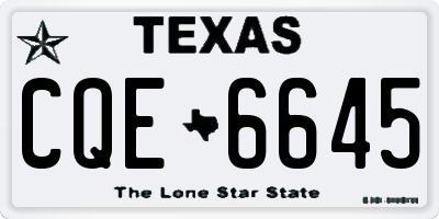 TX license plate CQE6645