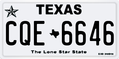 TX license plate CQE6646