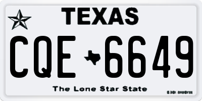 TX license plate CQE6649
