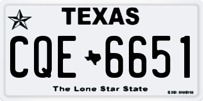 TX license plate CQE6651