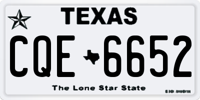 TX license plate CQE6652